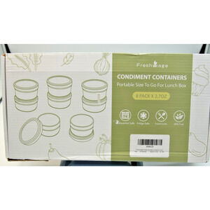 Freshmage Condiment Containers 8-Pack 2.7oz | Lunch Box Size | BPA-Free